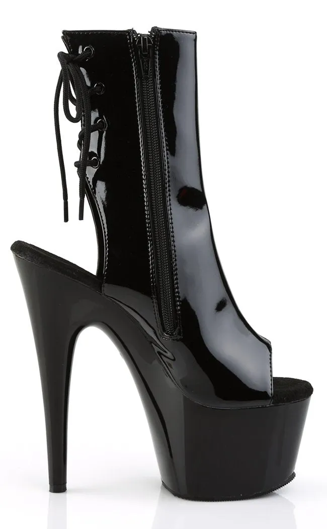 ADORE-1018 Black Patent Ankle Boots