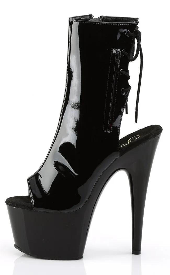 ADORE-1018 Black Patent Ankle Boots