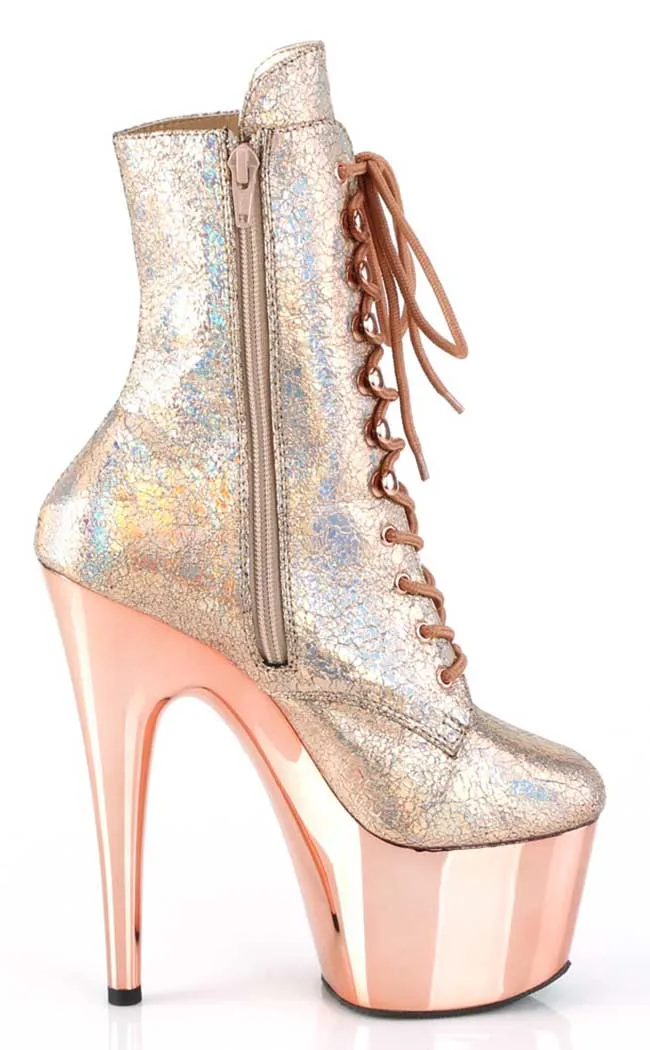 ADORE-1020HM Rose Holo Metallic Chrome Boots (AU Stock)