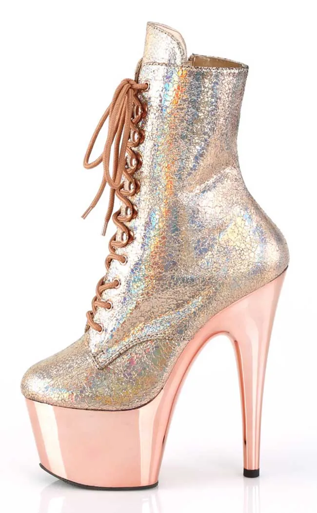 ADORE-1020HM Rose Holo Metallic Chrome Boots (AU Stock)