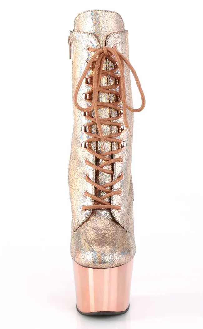ADORE-1020HM Rose Holo Metallic Chrome Boots (AU Stock)