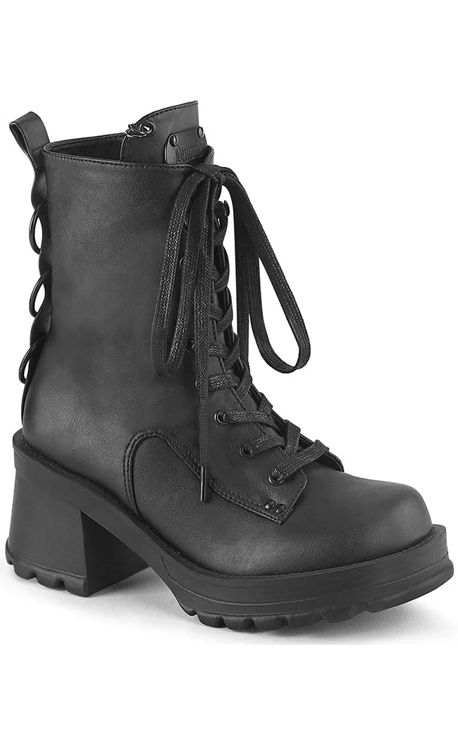 BRATTY-50 Black Combat Ankle Boots (In Stock)