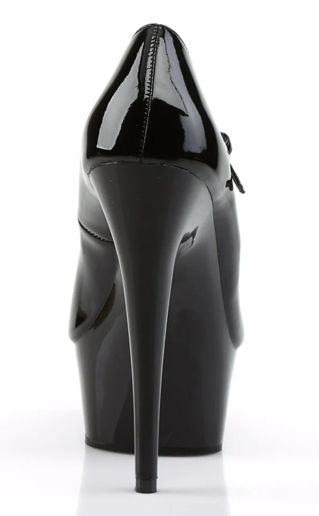 DELIGHT-687 Black Patent Platform Heels