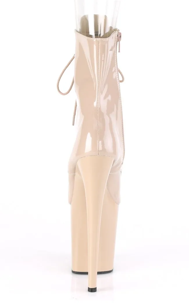 FLAMINGO-1021 Nude Patent Ankle Boots