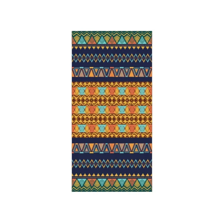 Printed Solid Color Beach Vacation Swimming Bath Towel Beach Towel, Color: Amber Bohemia(Round Mesh Bag)