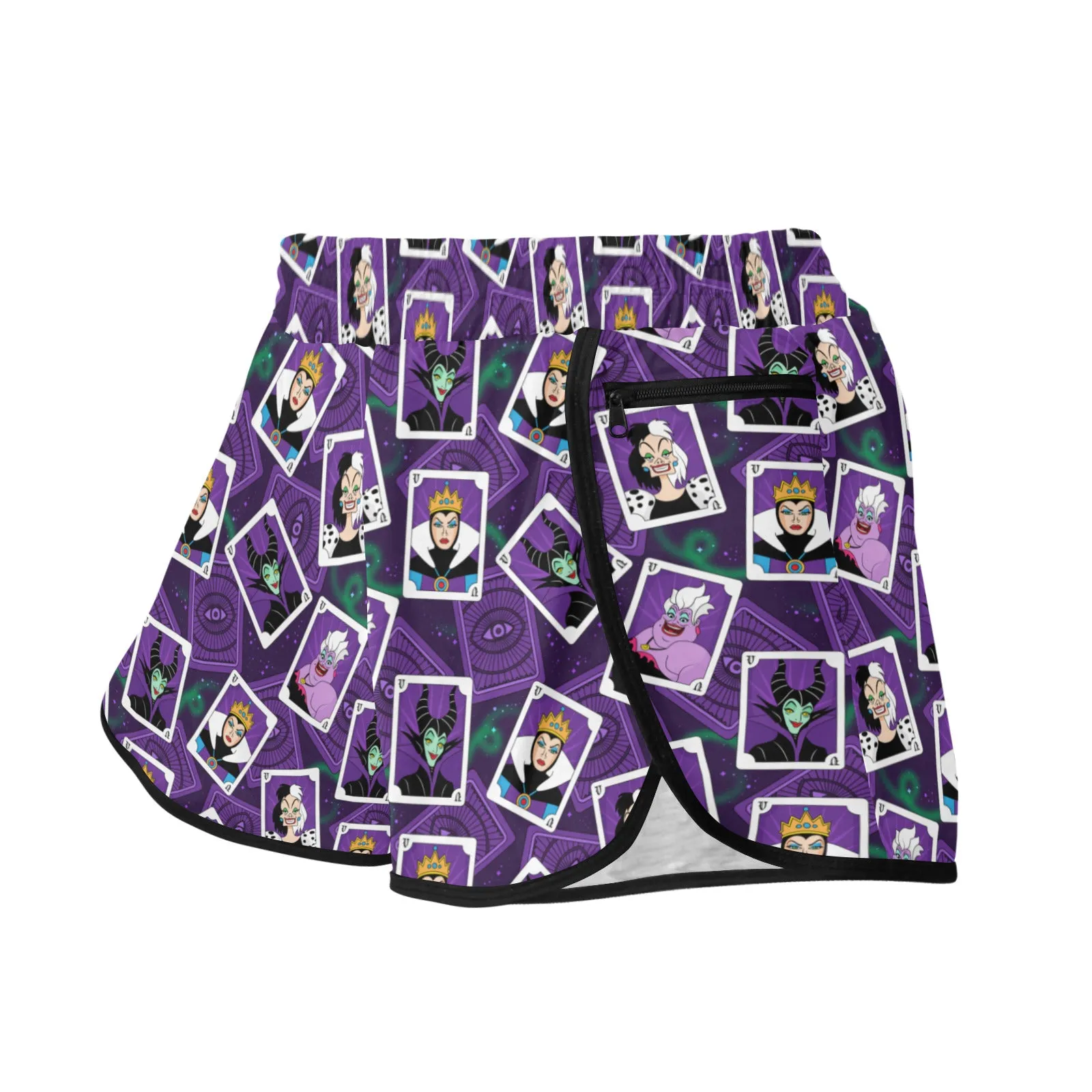 Villains Cards Women's Athletic Sports Shorts